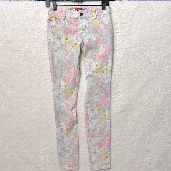 Alice + Olivia Fierra skinny Multi color Floral Denim pants sz 2 - Picture 2 of 9
